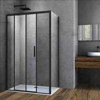 Душевой уголок Vincea Soft VSR-3SO9012CLB (черный/прозрачное) - фото