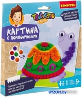 Набор для рукоделия Bondibon Картина с помпончиками. Черепашка ВВ3294 - фото