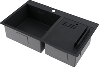 Кухонная мойка Omoikiri Akisame 86-2 Side gb (графит) - фото2