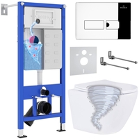 Унитаз подвесной Roxen Antares Tornado в комплекте с инсталляцией StounFix Dual Fresh 6 в 1 968316 (кнопка: хром глянцевый) - фото