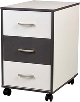 Тумба Polini Kids Mirum с ящиками на колесах 40x55 0002740.166 (белый/графит) - фото, картинка Тумба Polini Kids Mirum с ящиками на колесах 40x55 0002740.166 (белый/графит) - фото