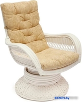 Кресло-качалка TetChair Andrea Relax Medium с подушкой (белый/рубчик кремовый) - фото, картинка Кресло-качалка TetChair Andrea Relax Medium с подушкой (белый/рубчик кремовый) - фото