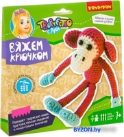 Набор для рукоделия Bondibon Вяжем крючком. Обезьянка ВВ3265 - фото