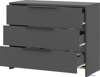 Комод NN мебель МС Камелия 1 К 3 ящика (графит серый) - фото2, картинка2 Комод NN мебель МС Камелия 1 К 3 ящика (графит серый) - фото2