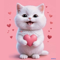 Алмазная мозаика Феникс+ Котенок с сердечком 70802 - фото