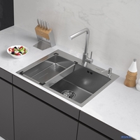 Кухонная мойка ARFEKA Eco AR мойка 600*500, коландер G, дозатор Satin Decor Millet - фото