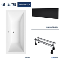 Ванна Lauter Oasis 190х90 21203090 (с ножками и лицевым черным экраном) - фото