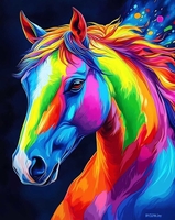 Алмазная мозаика Феникс+ Неоновый конь 70787 - фото