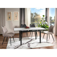 Кухонный стол Signal GD-017 GD017BC110 (белый мрамор/черный матовый) - фото2