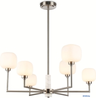 Подвесная люстра Ambrella LH53001/6 SN/FR (сатин никель/белый матовый) - фото, картинка Подвесная люстра Ambrella LH53001/6 SN/FR (сатин никель/белый матовый) - фото