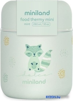 Термос для еды Miniland Thermy Dolce Mini 280мл (бирюзовый/енот) - фото2, картинка2 Термос для еды Miniland Thermy Dolce Mini 280мл (бирюзовый/енот) - фото2