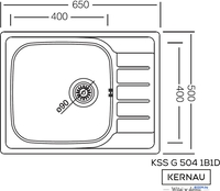 Кухонная мойка Kernau KSS G 504 1B1D Smooth - фото2