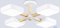Подвесная люстра Ambrella FL4879/4 WH/WD (белый/дерево) - фото, картинка Подвесная люстра Ambrella FL4879/4 WH/WD (белый/дерево) - фото