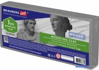 Пластилин скульптурный BRAUBERG Art Classic 106520 (серый) - фото