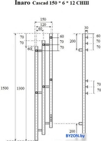 Полотенцесушитель Маргроид Ferrum Inaro 3 Cascade СНШ 150*6*12 Графит, скрытого монтажа, таймер справа - фото2