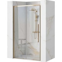 Душевая дверь Rea Solar 100 (золото/прозрачное стекло) - фото