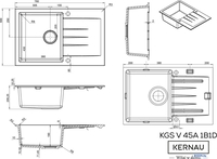 Кухонная мойка Kernau KGS V 45A 1B1D Black Metallic - фото2