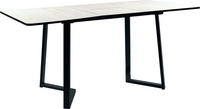 Кухонный стол ВВР Миллер (дуб крафт белый/черный №5, ЛДСП 120-160/80) - фото