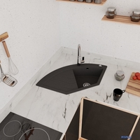 Кухонная мойка Kernau KGS B 90 1B1D Black Metallic - фото2