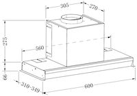 Кухонная вытяжка ZorG Aura 1260 60 S-GS (черный) - фото2