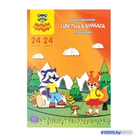 Набор цветной бумаги Мульти-пульти Приключения Енота ЦБм24-24дв_31614 (24 цв) - фото