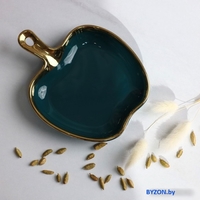 Блюдо AksHome Moonshine 18 (темно-зеленый/золото) - фото