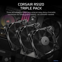 Комплект вентиляторов для корпуса Corsair RS120 PWM Triple Pack CO-9050189-WW - фото2, картинка2 Комплект вентиляторов для корпуса Corsair RS120 PWM Triple Pack CO-9050189-WW - фото2