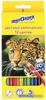 Набор цветных карандашей Юнландия Мир животных 181383 (12 цв) - фото