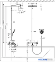 Душевая система Hansgrohe Raindance Select 360 Showerpipe для ванны (27113000) - фото2