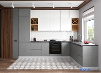 Шкаф напольный ДСВ Тренто С 400 правый (серый/серый) - фото2