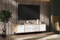 Тумба SV-Мебель МС Милан К (дуб золотой/белый матовый) - фото2, картинка2 Тумба SV-Мебель МС Милан К (дуб золотой/белый матовый) - фото2