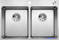 Кухонная мойка Blanco Andano 340/340-IF/A 525248 (с клапаном-автоматом, сатин) - фото