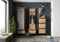 Тумба для обуви Black Red White Loft KOM1K/55 (дуб вотан/черный) - фото2