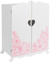 Шкаф для кукол Leader Toys Diamond Princess c дизайнерским цветочным принтом 71419 (белый) - фото