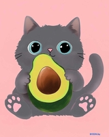 Алмазная мозаика Феникс+ Кот и авокадо 70835 - фото