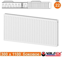 Стальной панельный радиатор Valfex Steel C 22 300х1100 VF.C.22.300.1100 (с боковым подключением) - фото2