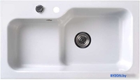 Кухонная мойка Belux SG-REC-HALF-8045 (белый кварц) - фото