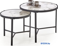 Журнальный столик Halmar Fatima (белый мрамор/черный) - фото