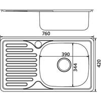 Кухонная мойка Mixline 530529 (левая, полированная, 0.6 мм) - фото2