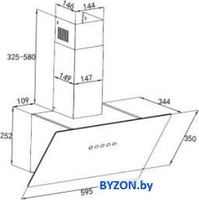 Кухонная вытяжка ZorG Ultra 1030 60 S (белый) - фото2