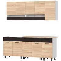 Готовая кухня NN мебель КГ-2 2000 (белый/дуб сонома/дуб венге/тростник) - фото