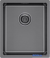 Кухонная мойка Paulmark Lassan 38 UNI LA38-GM (черный/вороненая сталь) - фото
