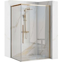 Душевой уголок Rea Solar 100x80 (золото/прозрачное стекло) - фото