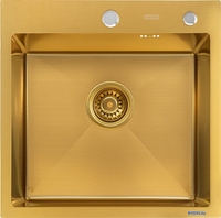 Кухонная мойка ARFEKA Eco AR 500*500 Gold PVD Nano Decor - фото2