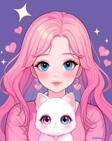 Алмазная мозаика Феникс+ Девочка с котенком 70841 - фото