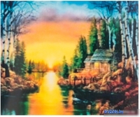 Алмазная мозаика Darvish Домик на берегу реки DV-9517-5 - фото