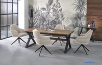 Кухонный стол Halmar Baron 200-350/100/75 (орех/черный) - фото