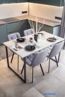 Кухонный стол Notta Лиман 140х80 615157 (бетон светлый/черный матовый) - фото2