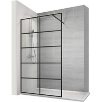 Душевая стенка Calani Soleo Walk In 90x195 CAL-K6010 (черный/прозрачное стекло) - фото