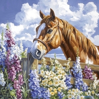 Алмазная мозаика Феникс+ Лошадь на лугу 70799 - фото
